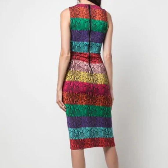 ALICE + OLIVIA Snake Print Midi Dress - Picture 8 of 12